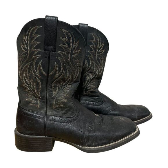 Ariat Wide Square Toe Western Sport Boots Mens Size 8.5D Black 10016292 - Picture 1 of 6